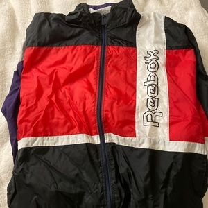 Black/Red/White Vintage Reebok Windbreaker